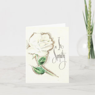 Vintage White Rose Sympathy Card