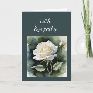 Vintage White Rose Sympathy Time of Loss Card