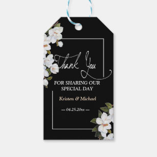 Vintage White Rose thank you Gift Tags