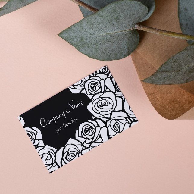 Vintage white roses Business Card (Creator Uploaded)