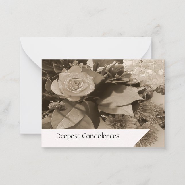 Vintage White Roses Sympathy Card (Front)