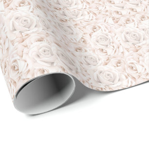 Vintage White Roses Wrapping Paper