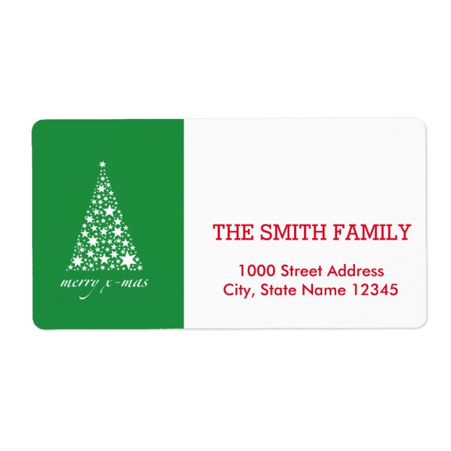 Vintage White Snow Glitter Christmas Holiday Label (Front)