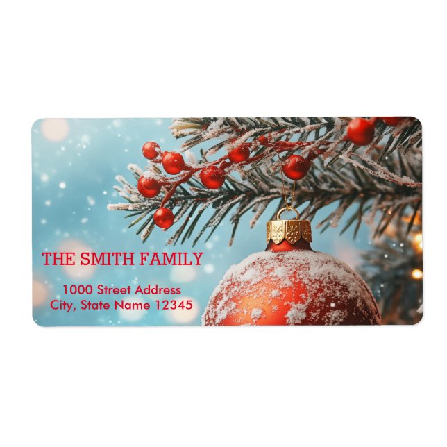 Vintage White Snow Glitter Christmas Tree Holiday (Front)