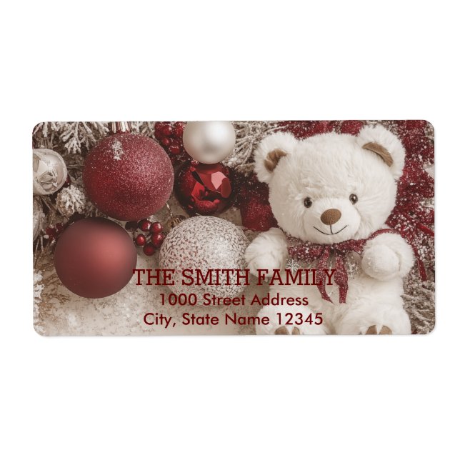 Vintage White Snow Glitter Christmas Tree Holiday (Front)