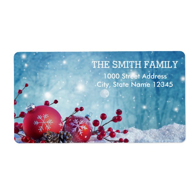 Vintage White Snow Glitter Christmas Tree Holiday (Front)