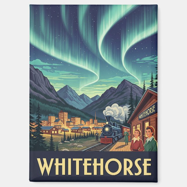 Vintage Whitehorse Yukon Canada Travel Magnet (Front)