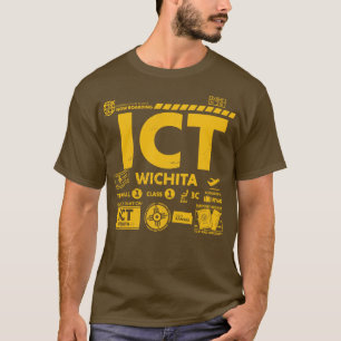 Vintage Wichita ICT Airport Code Travel Day Retro  T-Shirt
