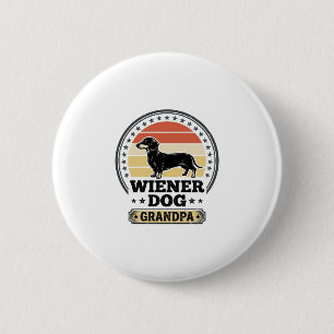 Vintage Wiener Dog Grandpa Dachshund Shirt Design_ 6 Cm Round Badge