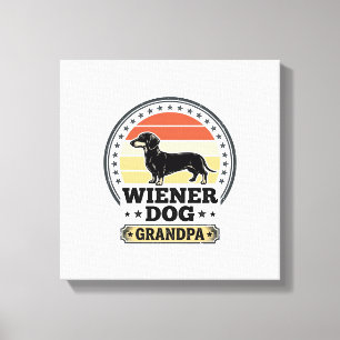 Vintage Wiener Dog Grandpa Dachshund Shirt Design_ Canvas Print
