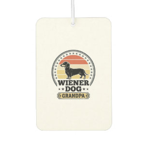 Vintage Wiener Dog Grandpa Dachshund Shirt Design_ Car Air Freshener