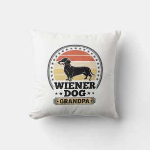 Vintage Wiener Dog Grandpa Dachshund Shirt Design_ Cushion