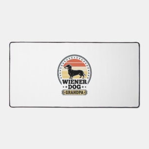 Vintage Wiener Dog Grandpa Dachshund Shirt Design_ Desk Mat