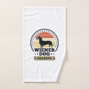 Vintage Wiener Dog Grandpa Dachshund Shirt Design_ Hand Towel