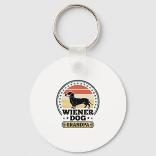 Vintage Wiener Dog Grandpa Dachshund Shirt Design_ Key Ring