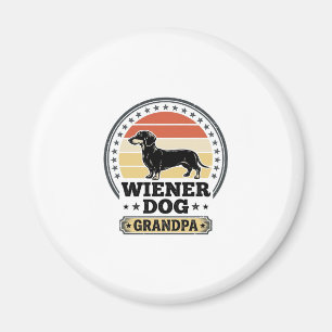 Vintage Wiener Dog Grandpa Dachshund Shirt Design_ Magnet