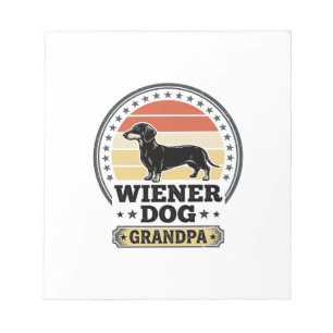 Vintage Wiener Dog Grandpa Dachshund Shirt Design_ Notepad