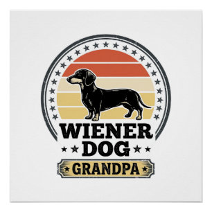 Vintage Wiener Dog Grandpa Dachshund Shirt Design_ Poster
