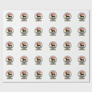 Vintage Wiener Dog Grandpa Dachshund Shirt Design_ Wrapping Paper