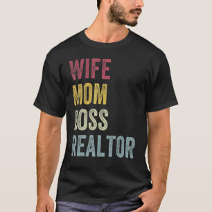 Vintage Wife Mum Boss Realtor Distressed T-Shirt