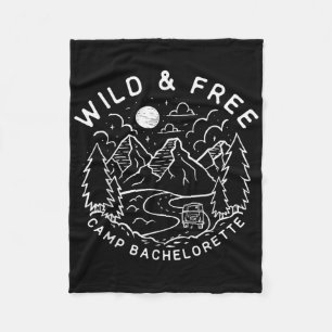 Vintage Wild & Free Camp Bachelorette Party Ma Fleece Blanket