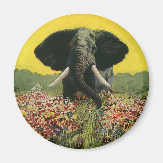 Vintage Wild Animals, Cobra Snake African Elephant Magnet