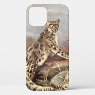 Vintage Wild Animals, Snow Leopard by CE Swan iPhone 12 Case