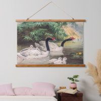 Vintage Wild Black-Necked Swan 