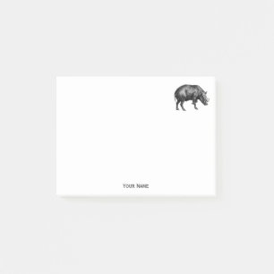 Vintage Wild Boar Drawing BW Post-it Notes