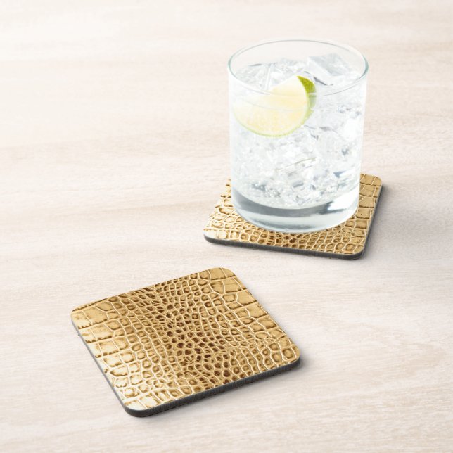 vintage wild crocodile brown alligator leather coaster (Right Side)