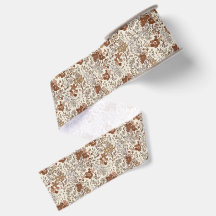 Vintage Wild Floral Brown Flower Nature Pattern