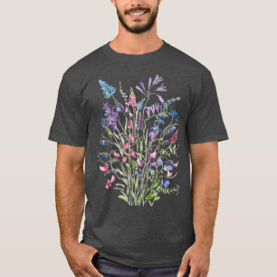 vintage wild flowers arrangement watercolor 2020 T-Shirt