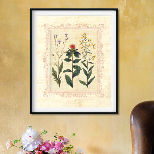 Vintage Wild Flowers Feminine Boudoir Print