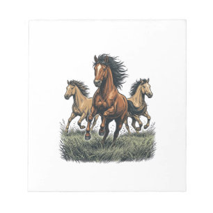 Vintage Wild Horses Running Western Vector Shirt_1 Notepad