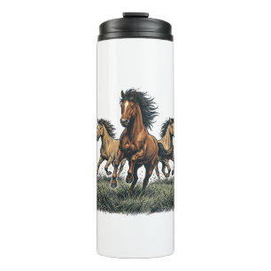 Vintage Wild Horses Running Western Vector Shirt_1 Thermal Tumbler