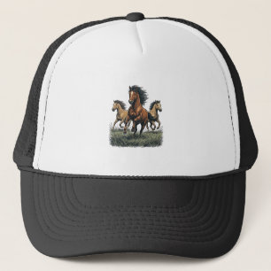 Vintage Wild Horses Running Western Vector Shirt_1 Trucker Hat