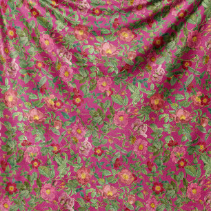 Vintage Wild Rose Fleece Blanket in Raspberry Pink