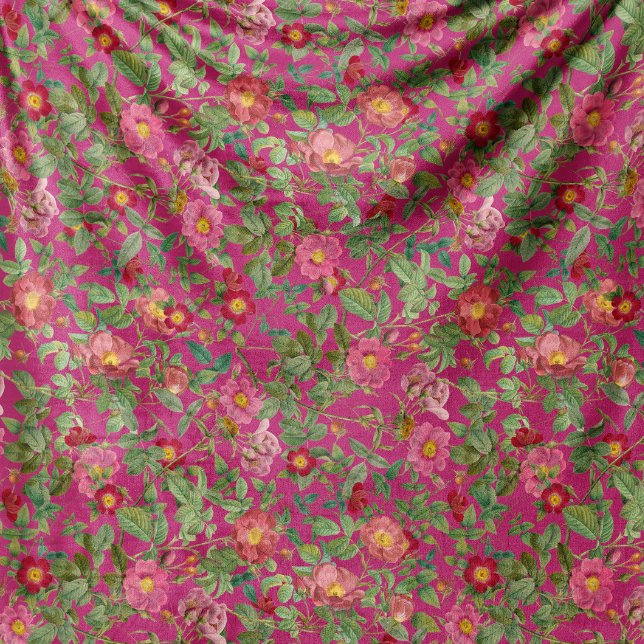 Vintage Wild Rose Fleece Blanket in Raspberry Pink (Creator Uploaded)