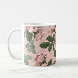 Vintage Wild Roses: Floral Background Coffee Mug