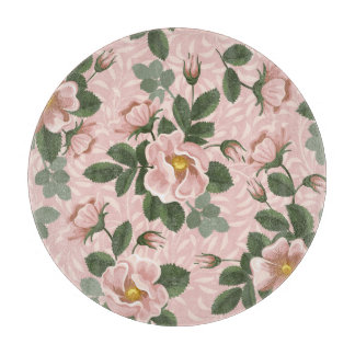 Vintage Wild Roses: Floral Background Cutting Board