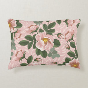 Vintage Wild Roses: Floral Background Decorative Cushion
