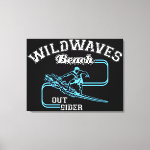 Vintage Wild Waves Beach Outsiders Surf  Canvas Print