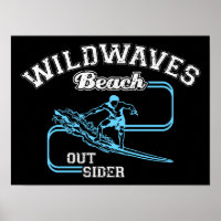 Vintage Wild Waves Beach Outsiders Surf