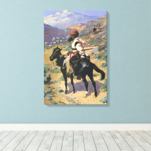 Vintage Wild West, An Indian Trapper by Remington Canvas Print