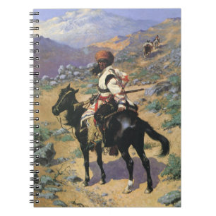 Vintage Wild West, An Indian Trapper by Remington Spiral Notebook
