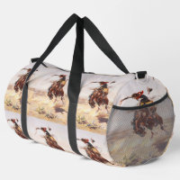 Vintage Wild West Cowboy on Bucking Horse Western