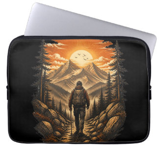 Vintage Wilderness Sunset Explorer Laptop Sleeve