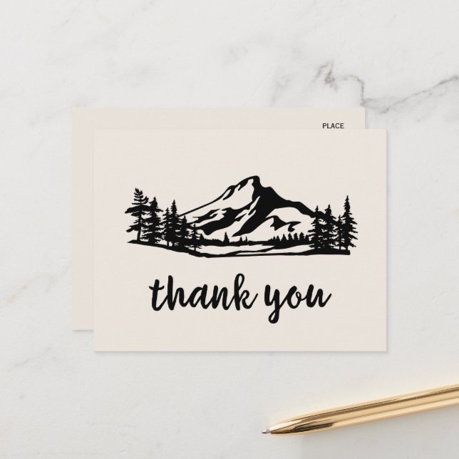 Vintage Wilderness Thank You Postcard (Front/Back In Situ)