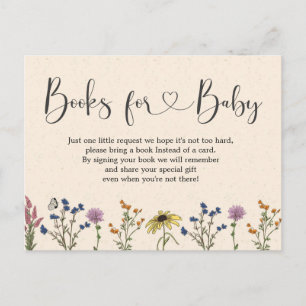 Vintage Wildflower Baby Shower Books For Baby Invitation Postcard