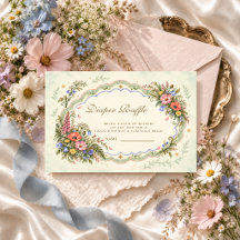 Vintage Wildflower Baby Shower Diaper Raffle